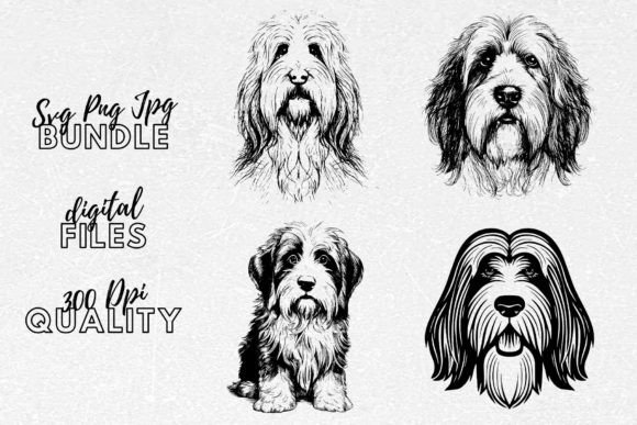 Bearded Collie SVG - Dog Clipart
